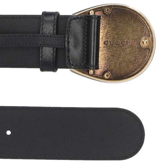 Gucci Horseshoe Buckle Leather Belt 85